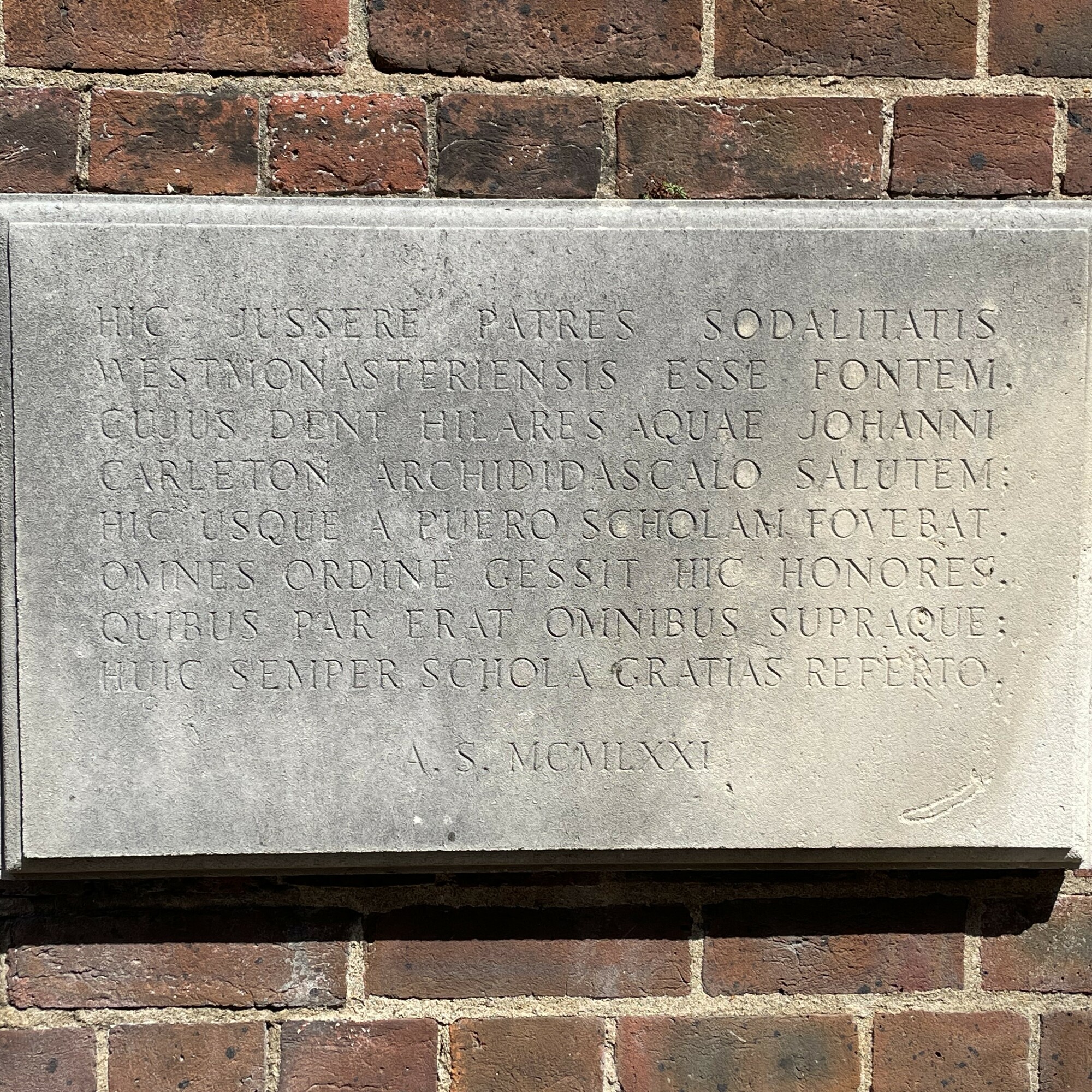 John Carleton plaque