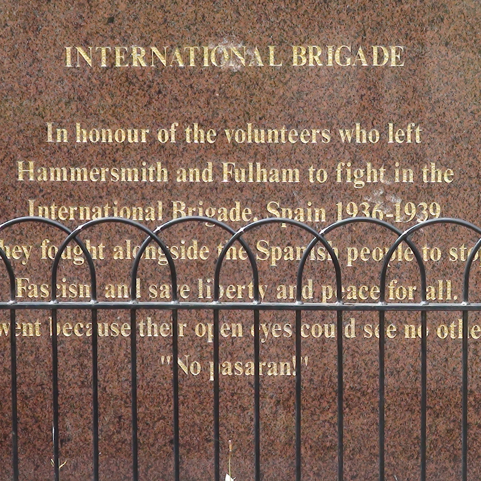 Hammersmith and Fulham International Brigade London Remembers, Aiming