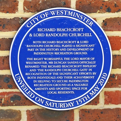 Beachcroft and Randolph Churchill - blue plaque