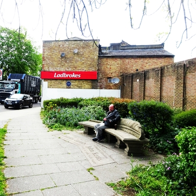 John Keats and Charles Lamb - bench