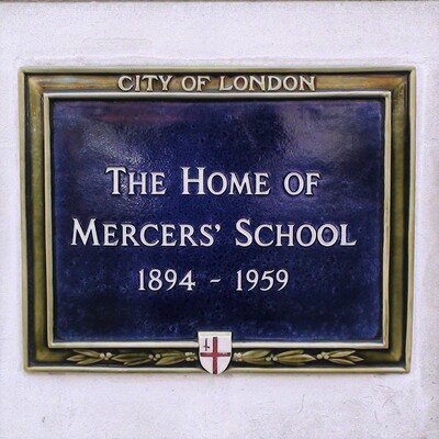 Mercers' School - blue plaque