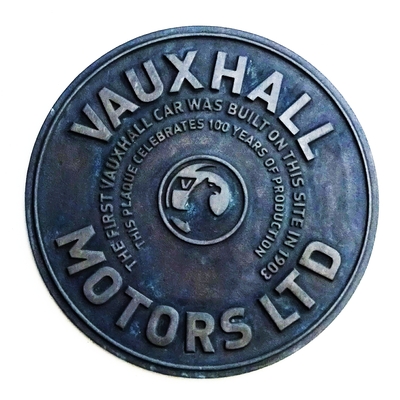 Vauxhall Motors factory plaque - 2016