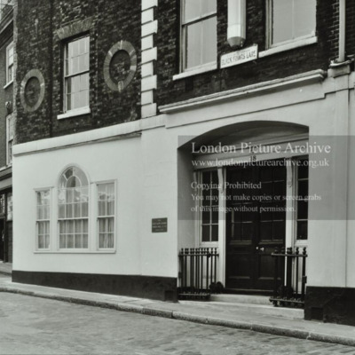 Black Friars Lane buildings with keystones