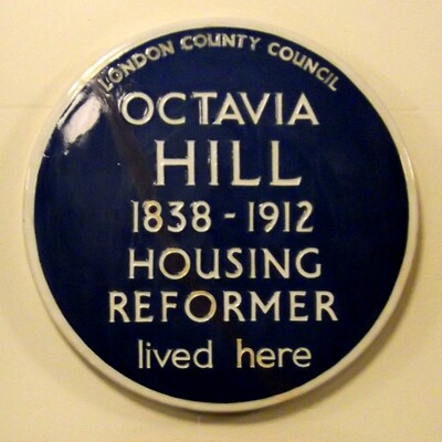 Octavia Hill - blue plaque - gone