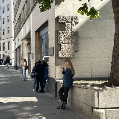 Stones on Time Life building
